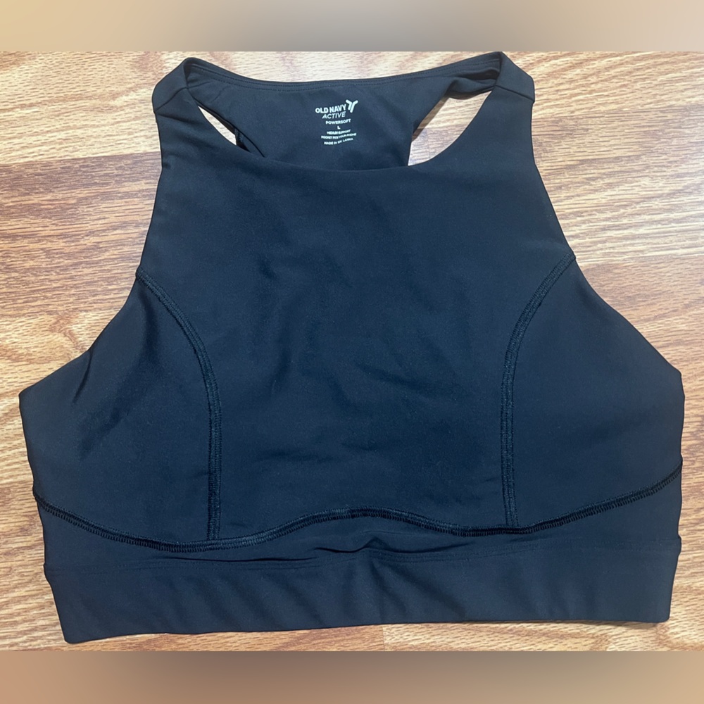 Medium-Support PowerSoft Pocket Racerback Sports Bra Size Large